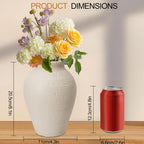 Ceramic Flower Vases Set of 2, 8.1 Inch Rustic Farmhouse Decorative Terracotta Vases for Home Decor, Table, Mantle, Fireplace, Living Room, Bathroom, Wedding Centerpiece Gifts for Women