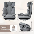Giantex 360° Swivel Floor Gaming Chair, Folding Lazy Lounger Couch with 6-Position Adjustable Backrest & Sponge Filling, Lazy Sofa Lounge Chair, Video Gaming Chair for Reading, Relaxing (Gray)