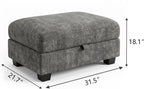 Ottoman Sofa, Modular Sectional Cloud Sofa with Storage Ottoman, Chenille Deep Seat Couch for Living Room, Dark Gray