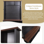 Merax Wood Rustic Hall Tree Entryway Bench with 6 Hooks and Adjustable Shelves, Farmhouse Mudroom Versatile Coat Racks with 16 Open Compartments, Entrance Organizer for Hallway Black