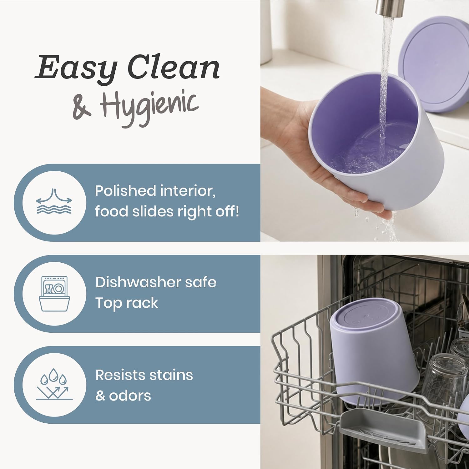 StarPack Freeze The Day Homemade Ice Cream Containers (2-Pack, 1 Quart) - Airtight Silicone Lids, BPA-Free Reusable Ice Cream Freezer Containers with Lids, Stackable, Lavender & Mint