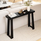 Giantex Narrow Long Console Table, 43" Modern Entryway Table Behind the Couch, Rubberwood Accent Sofa Tables for Living Room, Foyer, Hallway, Bedroom, Entrance (Black)