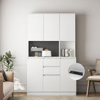 74" Pantry Cabinet,Microwave Cabinet with Storage,Freestanding Buffet Cupboards Sideboard with Drawer for Dining Room, Living Room(White)