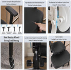 Rolling Cross-Leg Chair,Kneeling Chair with Backrest,Ergonomic Posture with Armrests,45-60cm Adjustable Positions,for Office Home(Size-2)