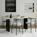 Boucle Dining Chairs Set of 4, Round Kitchen Chairs with Curved Backrest and Metal Legs, Upholstered Modern Style, Suitable for Living Room