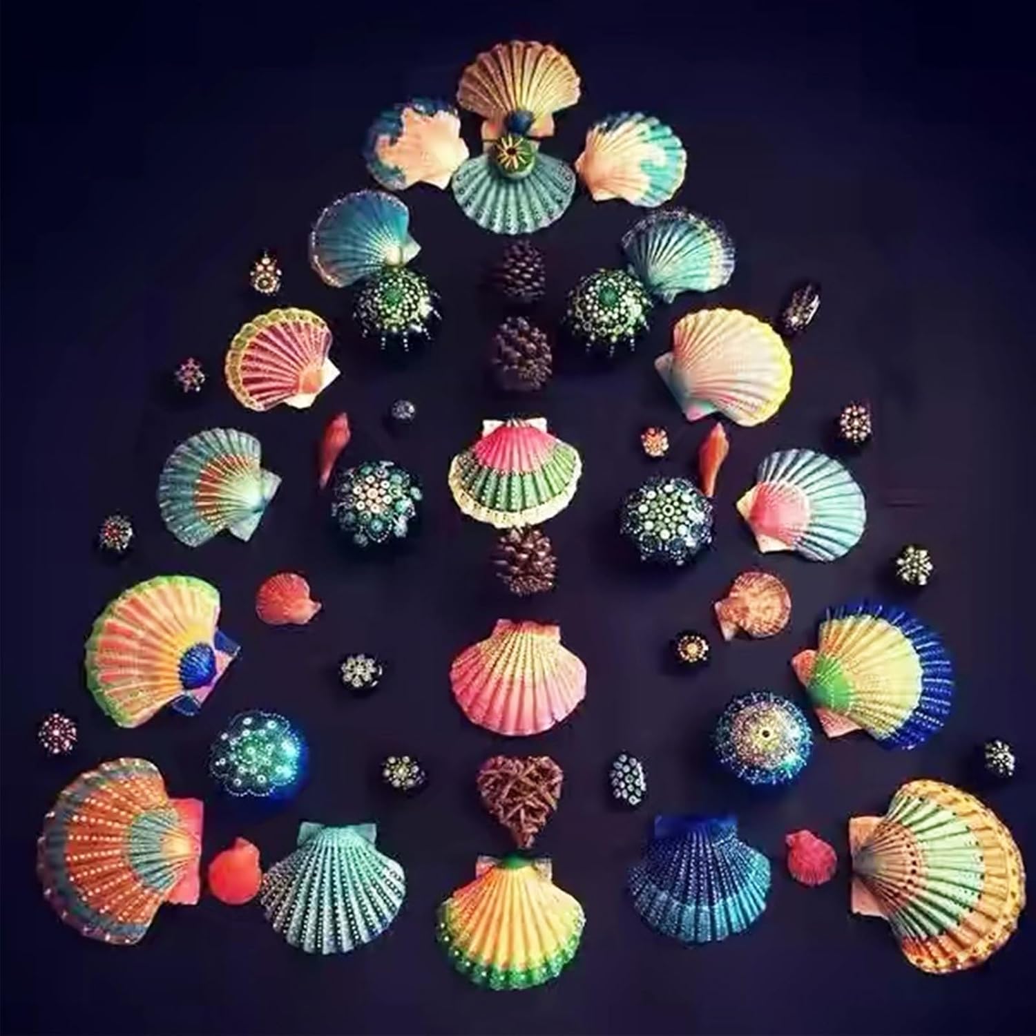 48 PCS Scallop Shells Natural Seashell, 1.5" to 2" White Scallop Shells Small Seashells for Crafts Wedding Decor Beach Theme Party, Fish Tank and Vase Filler