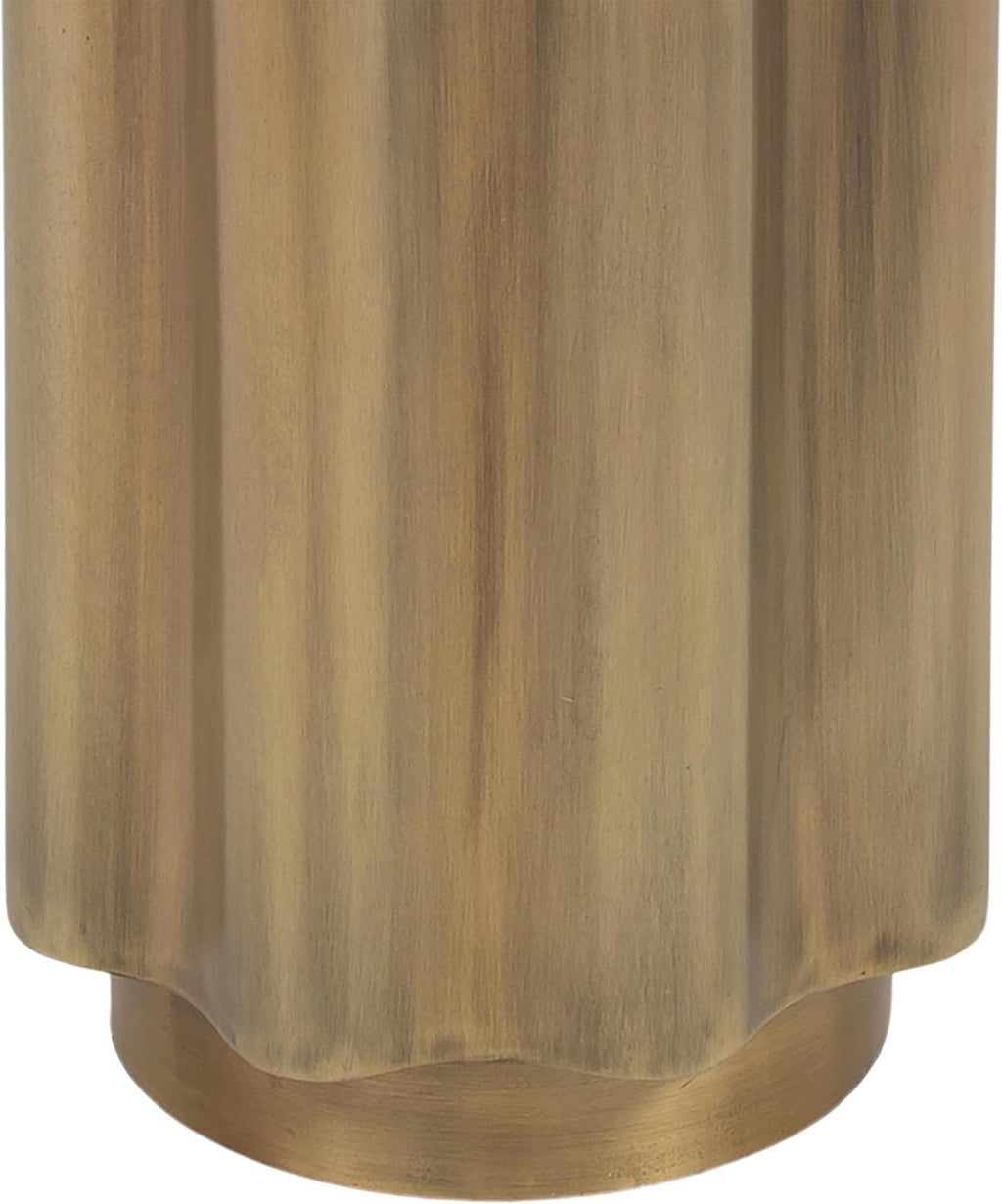 Kate and Laurel Pandey Modern Metal Wavy Drink Table, 9 x 9 x 22, Antique Brass, Curvy Mini Table for Use as a Pedestal Plant Stand Indoors or as a Small Nightstand Option