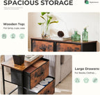 Fabric Dresser 2 Drawers, Nightstands with Adjustable Feet, End Table Set of 2