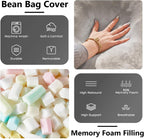 Jumbo Bean Bag Chair for Adults，6FT，Bean Bags with Filler Included，Memory Foam Chair，Removable and Washable Flannel Cover, Suitable for Living Room, Bedroom and Dormitory. (Khaki)
