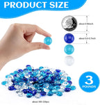 3 lb Flat Glass Marbles for Home Decor, Blue Mixed Glass Gems | 300-320 pcs, Glass material, light-reflecting decor, homeowners & crafters,vase filler, fish tanks, weddings;