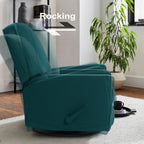 Harkawon Swivel Rocker Recliner Chair, Glider Rocker Recliner, Rocking Chair Nursery, Fabric Chair with High Back, Deep Seat, for Living Room, Bedroom, Green
