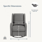 Nurture& The Wingback Plus – Premium Power Recliner for Nursery | Ergonomic, Stain-Resistant Glider Chair with USB, Lumbar & Head Support – Modern Baby Room Essential