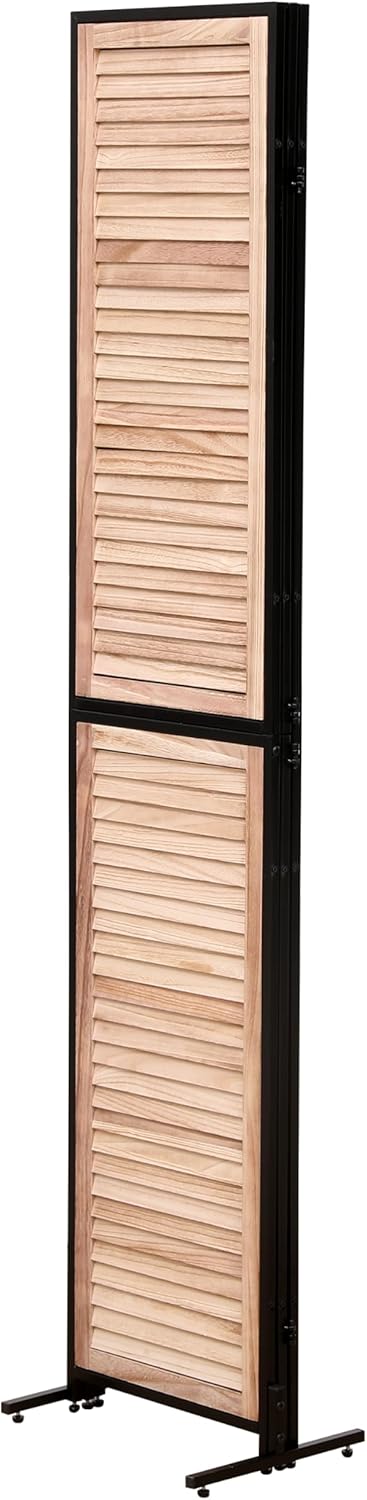 3 Panel Room Divider, 6Ft Wood Folding Privacy Screen, Free Standing Room Separator for Home Office Bedroom, Wall Partition Dividers with Metal Frame