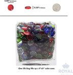 Royal Imports Glass Flat Marbles Stones Rocks, Party Table Scatter, Wedding Centerpieces Decor, Aquarium Pebbles, Vase Filler Gems, 5 LBS (Approx 500 pcs), Blue