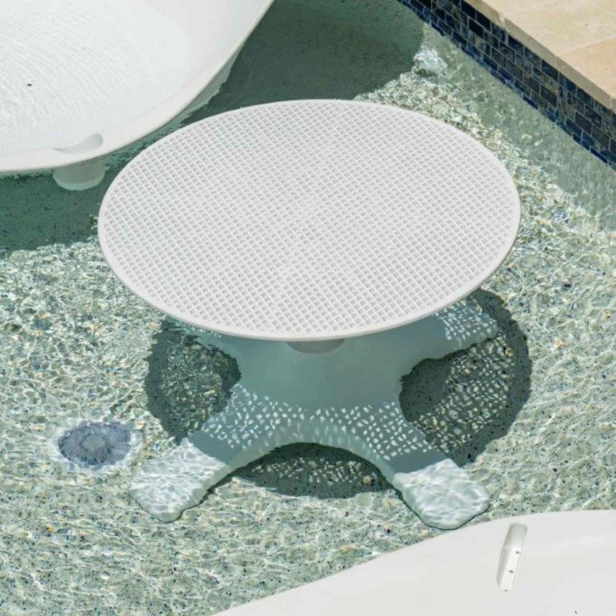 Panama Jack PJO-5300-WHT-ET 16 x 24 x 24 in. in-Pool Wave End Table White