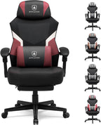 GTPLAYER Gaming Chair, Mesh Office Chairs with Footrest for Adults, Big and Tall Gamer Ergonomic Computer Chair with Height Adjustable (Red)