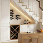 B4Life Wine Rack Wall Mounted for 9 Wine Bottles, Wood Wine Racks for Wall, Wine Holder Wine Bottle Racks for Kitchen, Dining Room, Bar