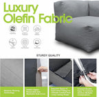 Dineli Modern Arm-Rest Chair Coner Chair Outdoor Furniture Comfy Patio Couch Sofa Outdoor Bean Bag Chair Creating a Unique Patio Garden Modular Contemporary Sofa Lazy Sofa for Outside - Dark Gray