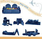 12pcs Modular Kids Play Couch - CPC Certified Convertible Toddler Sectional Sofa, Washable Durable Foam Floor Cushion for Kids Playroom (Play Fort/Castle)