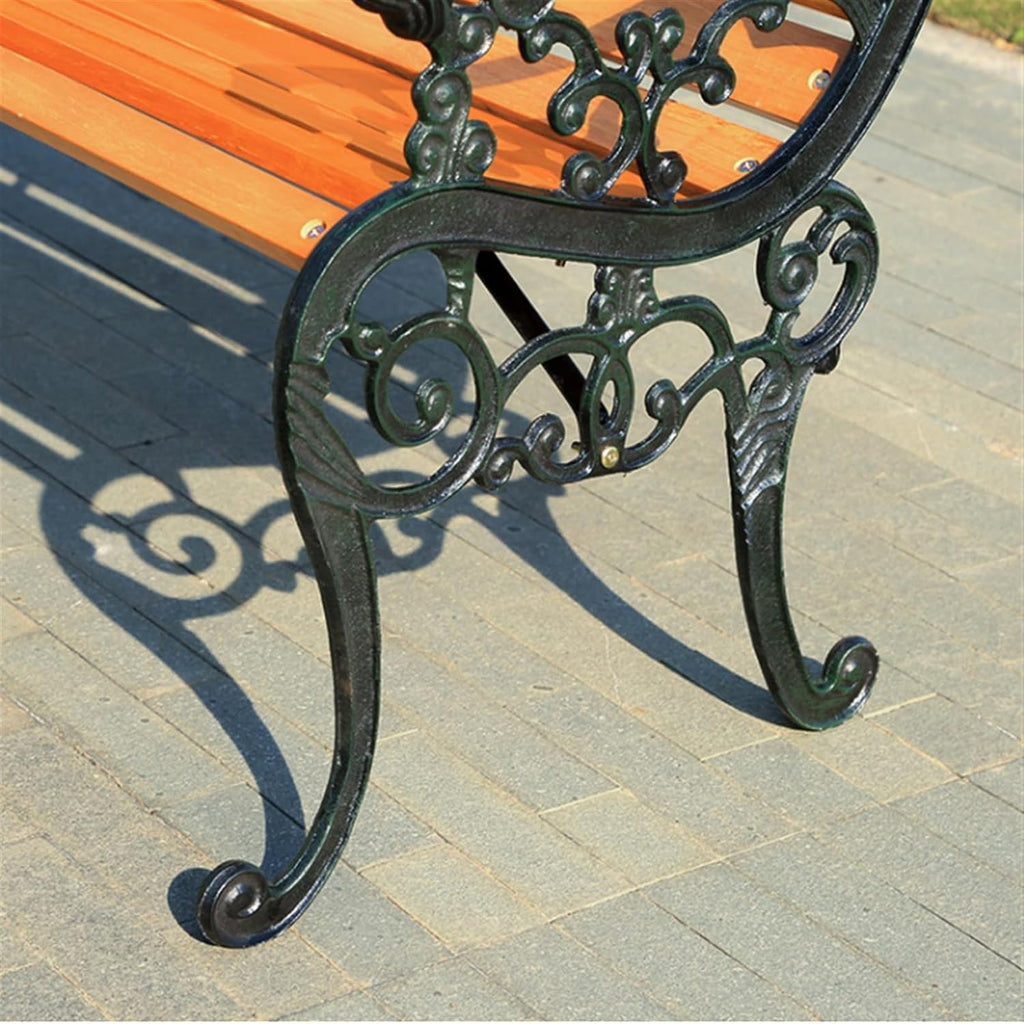 Garden Outdoor Courtyard Garden Leisure Bench, Cast Iron, Suitable for Park Courtyard Porch Balcony Seat(180cm)