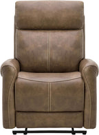 KISLOT Leather Recliner Chair for Adults Wall Hugger RV Recliner with USB Charging Ports Electric Power Reclining Sofa for Living Room Home Theater Seating Bedroom