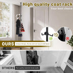 Coat Rack Freestanding,Adjustable 56-125 inch Tension Rod Coat Tree 12 Hooks Hanger Stand for Coat Hat Bedroom Livingroom Kitchen Bathroom Apartment Entryway Hall Office Black