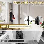 Coat Rack Freestanding,Adjustable 56-125 inch Tension Rod Coat Tree 12 Hooks Hanger Stand for Coat Hat Bedroom Livingroom Kitchen Bathroom Apartment Entryway Hall Office Black