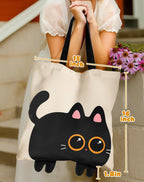 Miss Adola Funny Feet Cute Canvas Tote Bag for Women - Magnetic Closure & Inner Pocket, Cartoon Cotton Tote Bags for Girls