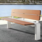 Garden Stainless Steel Outdoor Benches, Armless Long Leisure Chairs for Gardens, Courtyards, and Terraces Seat(Large)