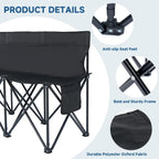 6 Seats Portable Folding Soccer Bench, Team Bench Soccer with Storage Bag & Backrest, Sideline Benches Team Chair for Football Camping Outdoor Sports Events