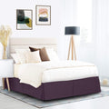 Luxurious Egyptian Cotton Tailored Split Corner Bed Skirt with 14-inch Drop Length - Queen Size (60 x 80) Color Plum (Solid Style) Made from 600 Thread Count