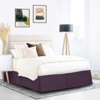 Luxurious Egyptian Cotton Tailored Split Corner Bed Skirt with 14-inch Drop Length - Queen Size (60 x 80) Color Plum (Solid Style) Made from 600 Thread Count