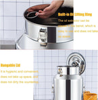 Milk Can Thickened 304 Stainless Steel Wine Pail Bucket Heavy Duty Liquid Storage Barrel Transport Cans Tote Jug with Sealed Lid(12.68Gal/48L)