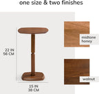 MH London Cooper 22" Mango Wood Pedestal Side Table, Walnut
