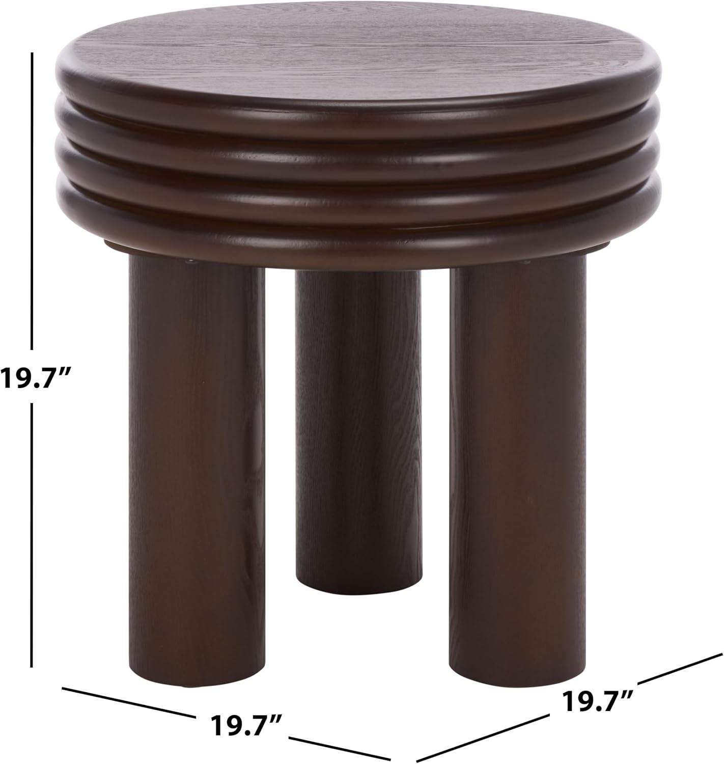 SAFAVIEH Home Collection – Ohana Dark Brown Accent Table, Sculptural Round Side Table, Modern Pedestal Design (ACC2327A)