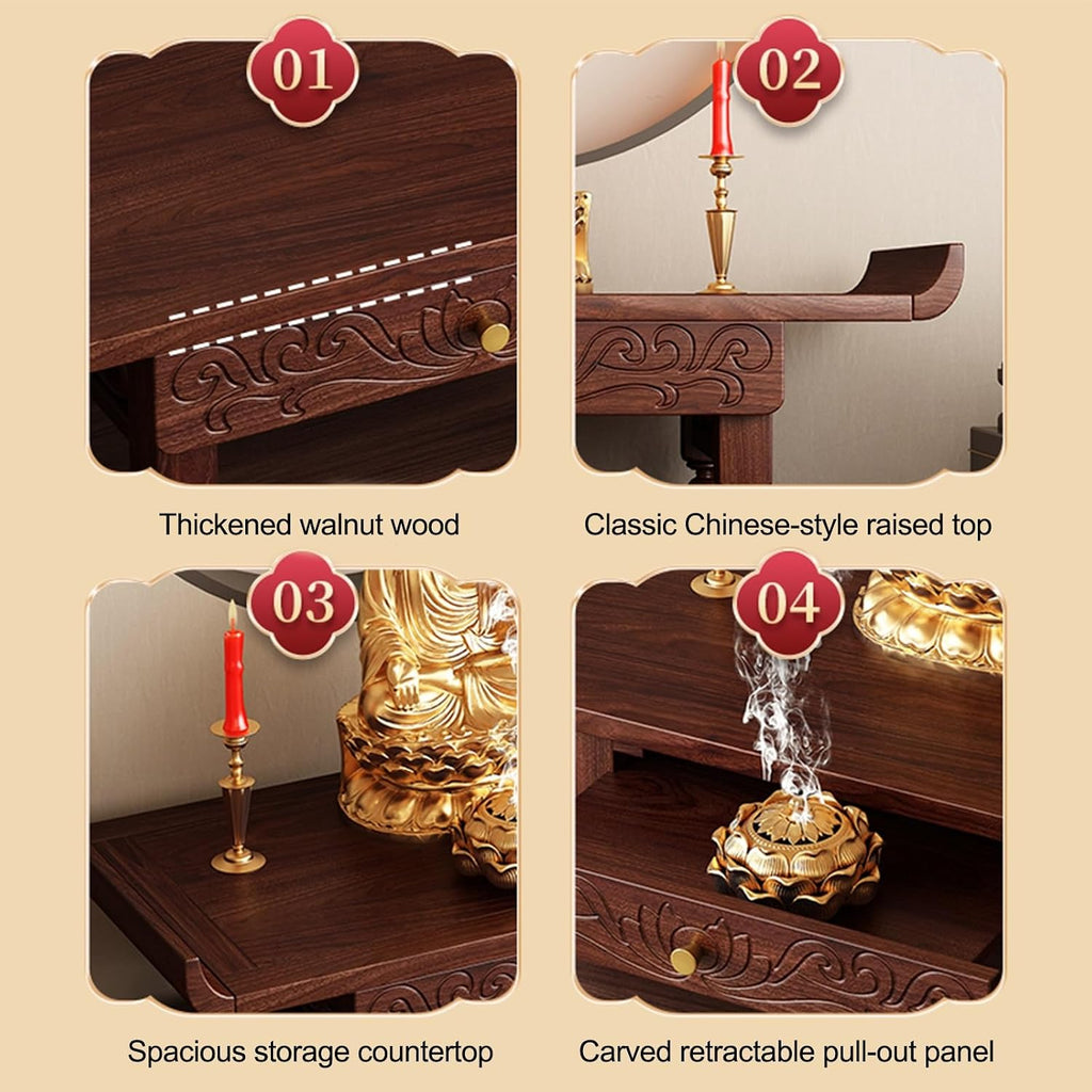 Buddhist Prayer Altar, Wall Hanging Offering Table for Home Decor and Spiritual Activities, Ideal for Living Room and Bedroom