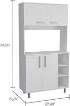 Kitchen Pantry Cabinet, 3 Shelves, Open Rack Storage, 37 Inch Countertop