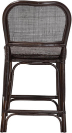 Bali & pari Irene Natural Rattan Counter Stool - Handwoven Wicker Accent Stool with Lattice Backrest for Kitchen Island Seating
