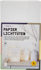 folia 12400 – Light Bags Made of Flammable Paper, Blank, Pack of 5, Each Approx. 24.5 x 14 x 8.5 cm, for DIY Table Decoration, for Garden Parties, Birthdays, Weddings