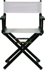 Casual Home 18" Director's Chair Black Frame with White Canvas
