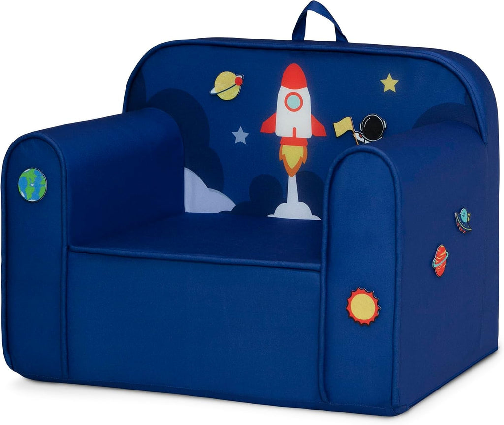 Delta Children Mix & Match Cozee Kids Chair with Interchangeable Patches, Space