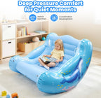 Sensory Chair for Kids, Inflatable Rocking Chair for Autism & ADHD, Cloud Rocker for Deep Pressure Therapy, Sensory Room Equipment for Toddlers Boys & Girls (Sea)