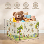 Rectangle Classic Winnie Bear Baby Basket for Nursery, Neutral Vintage Winnie Baby Stuff Gift Bags Waterproof Storage Basket Canvas Clothes Diaper Bag