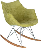 HomeStock Rocking Chair for Kids - Velvet Kids Chair with Eiffel Base - Nursery Rocker - Comfortable Child Rocking Chair