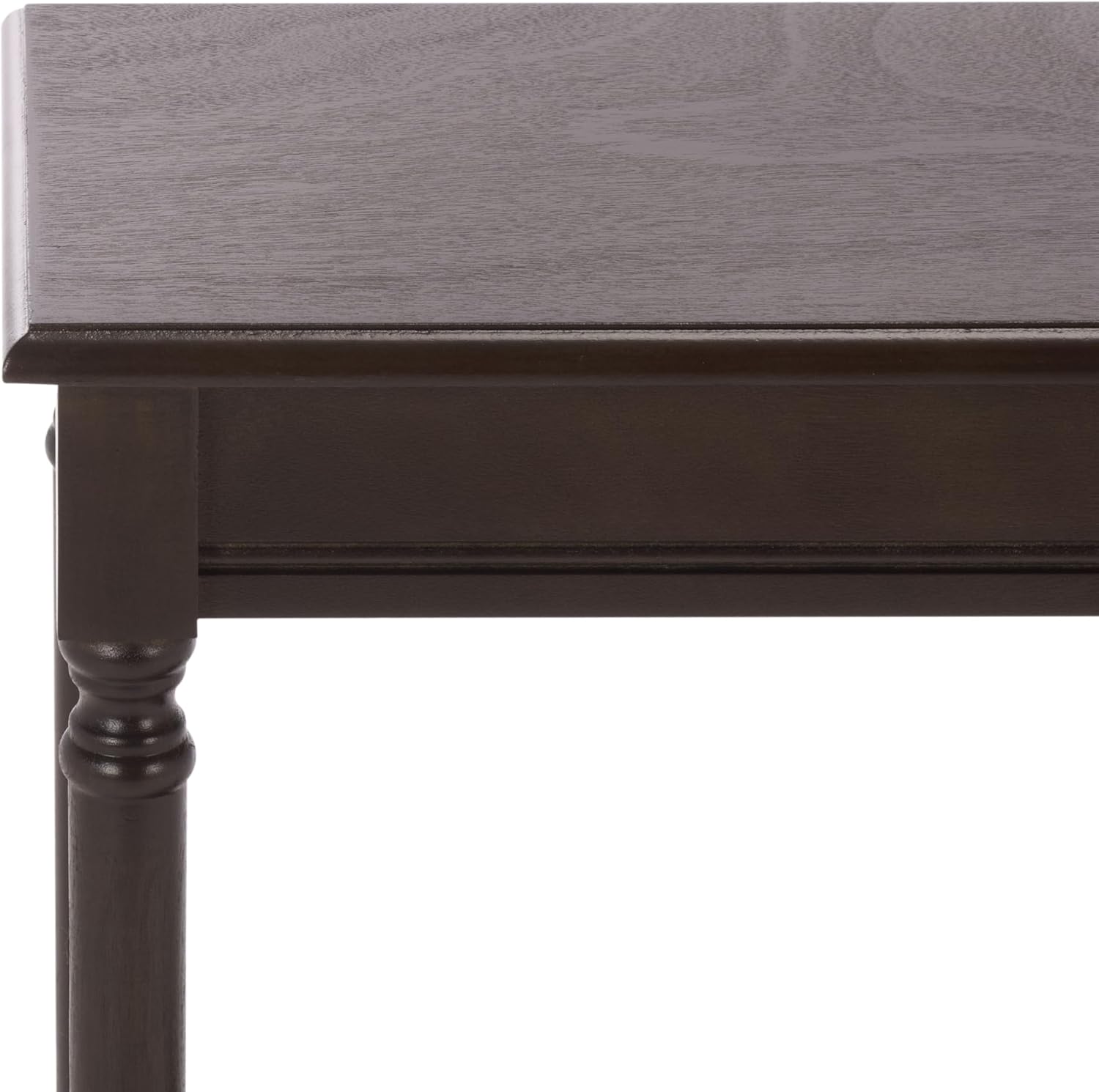 SAFAVIEH Furniture - Tinsley Rectangle Console Table - Dark Chocolate - Solid Wood - Farmhouse Turned-Leg Design - Ideal for Entryway, Living Room, Hallway, 28" W x 11.75" D x 28" H (CNS5724D)