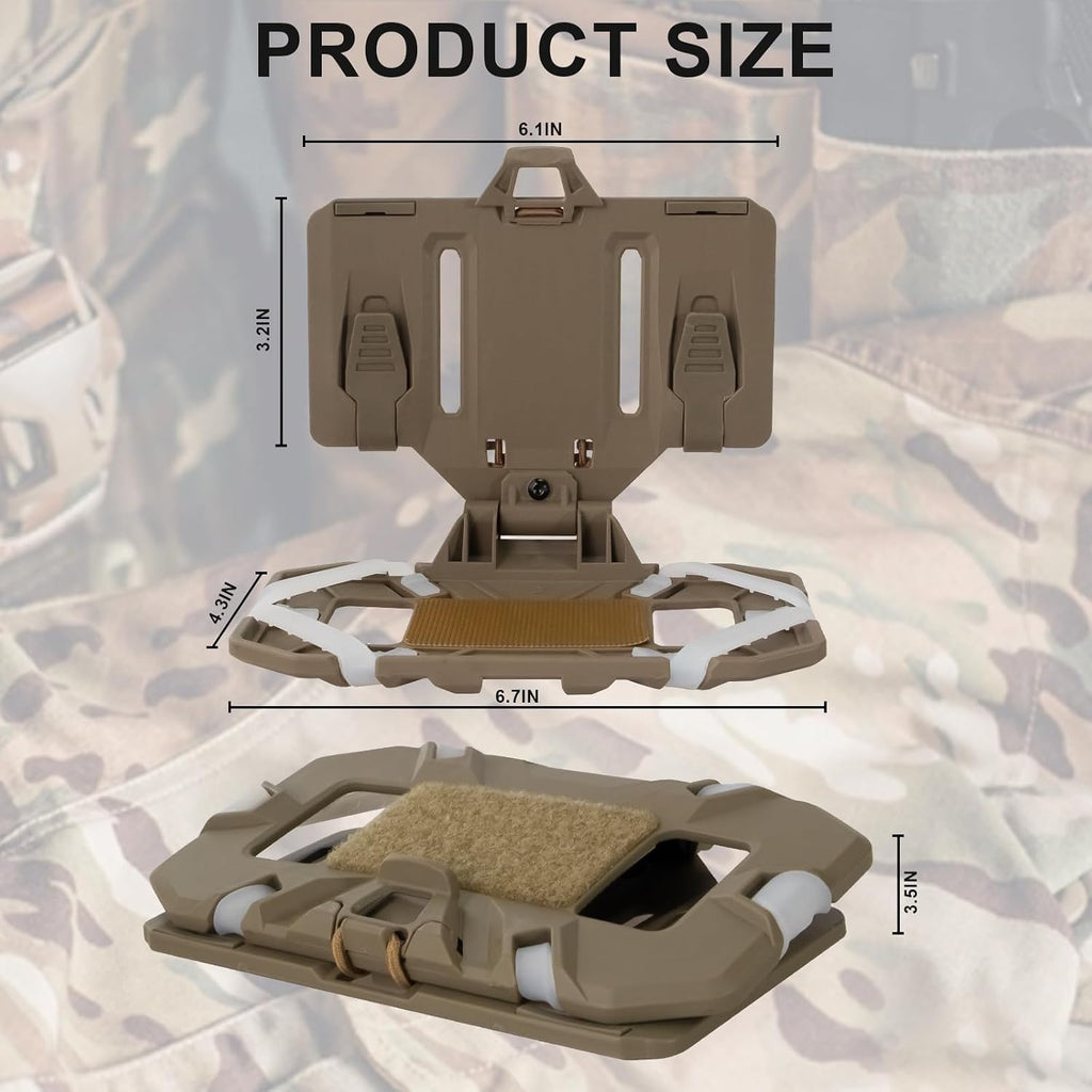 Plate Carrier Accessories Tactical Gear Molle Vest Phone Chest Mount Holder Agilite - Fits Screen Size 4.7"-6.7"(Coyote Brown)