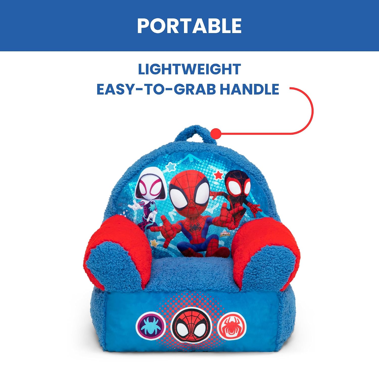 Delta Children - Spidey and His Amazing Friends Cozee Buddy Kids Chair, Blue