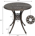 78x78x75cm Circular Diamond Top Cast Aluminum Table, Bronze