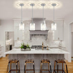 2 Pack Crystal Pendant Lights Kitchen Island Chrome Kitchen Pendant Lighting Over Island Modern Dining Room Light Fixtures Hallway Lights Adjustable Hanging Pendant Light for Bathroom Entryway Bedroom