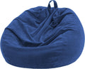Bean Bag Chair Cover (No Filler) for Kids and Adults,Beanbag Stuffed Animal Storage Without Filling Plush Toys Holder and Organizer Soft Premium Corduroy 200L (Dark Blue)